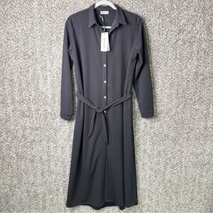 Sophisticated Charcoal Midi Dress